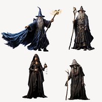 Fantasy wizard design element set