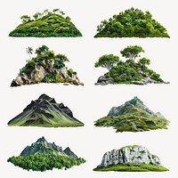 Nature mountain design element set