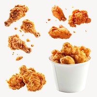 Fried chicken design element set