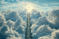 Heavenly staircase leads to cross