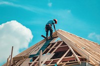 Roofer construction worker site.