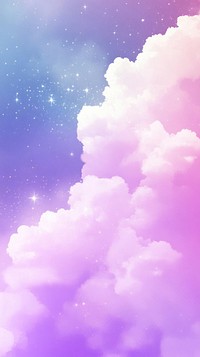 Wallpaper of clouds pastel purple gradient sky background.