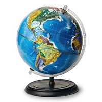 Colorful globe on black stand