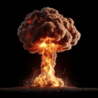 Explosive fiery mushroom cloud image