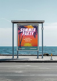 Vibrant summer party poster ad sign