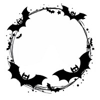 Halloween bats circular frame