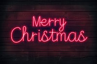 Festive neon Merry Christmas sign