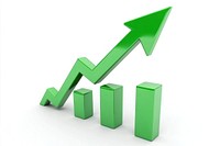 Green arrow pointing upwards business success growth.