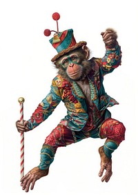 Colorful monkey circus performer