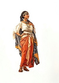 Traditional attire woman illustration