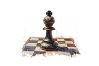 Abstract chess pawn painting