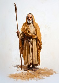 Ancient sage holding staff