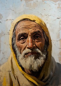 Elderly man portrait painting