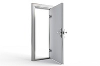 Modern metal door slightly open