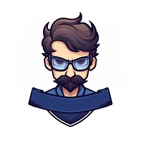 Game streamer guy design logo illustration.