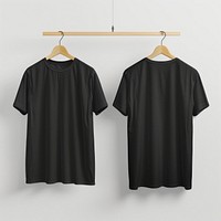 Black t-shirts hanger clothing apparel.