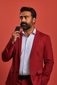 Indian business man talking on the smartphone photography background clothing.