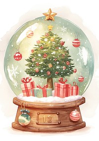 Festive Christmas tree snow globe