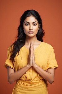 South asian girl with hand gesture photography background woman.