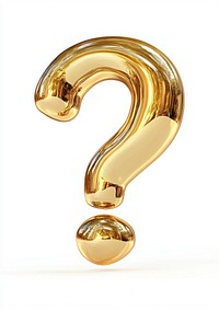 Cute Gold question mark gold illustration symbol.