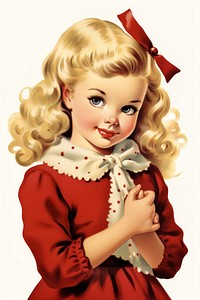 50s vintage christmas girl person human doll.