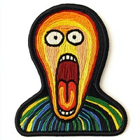 Edvard munch scream art patch embroidered.