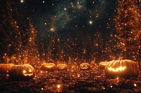 Background with a starry Halloween night sky halloween decorations atmosphere.