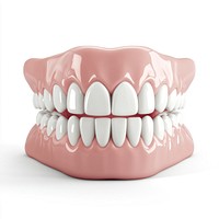 White teeth illustration prosthetics realistic.