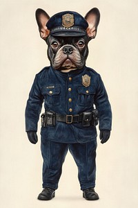 Bulldog costumes wearing police bulldog animal human.