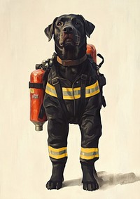 Labrador Retriever costumes wearing Firefighter firefighter animal human.