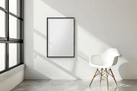 Minimalist interior with empty frame