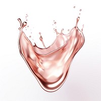 Rose gold drop splash abstract shape beverage.