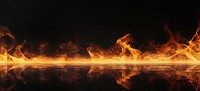 Fiery flames reflecting dark background