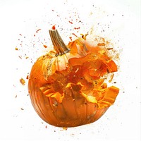 Pumpkin explosion exploding food photography.