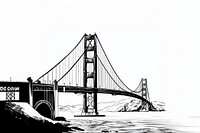 A Golden gate art illustration landmark.