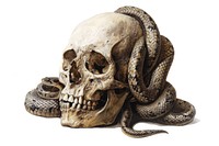 Skull with snakes illustration skull art.