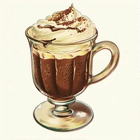 Hot chocolate beverage vintage cream.