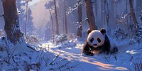 Illustration of a Panda wildlife outdoors animal.