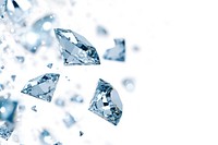 Sparkling diamonds on white background