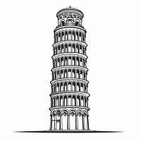 The Leaning Tower of Pisa tower architecture illustration.