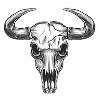 Intricate bull skull illustration art