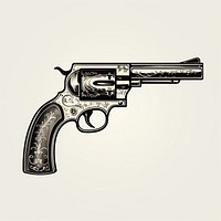 Ornate vintage revolver illustration art