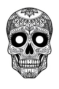 Intricate sugar skull illustration design