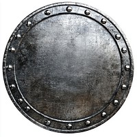 Medieval metal shield with rivets