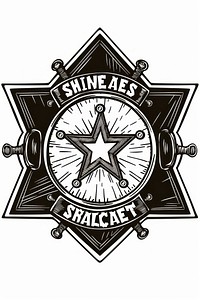 Vintage sheriff badge illustration