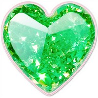 Sparkling green heart gemstone