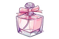 Aesthetic light pink perfume bottle illustration art chandelier.