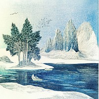 Snow illustration mountain nature.