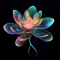 Fantasy flower neon background black.