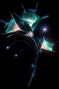 Fantasy plant background nature neon.